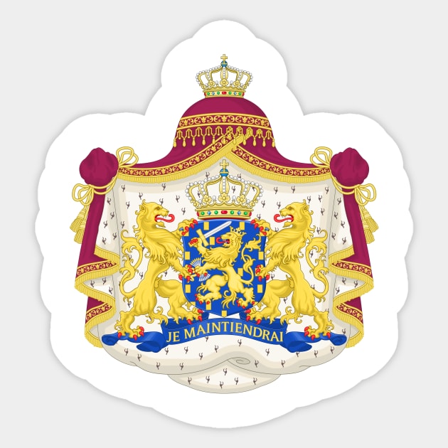 Royal coat of arms of the Netherlands Sticker by Flags of the World